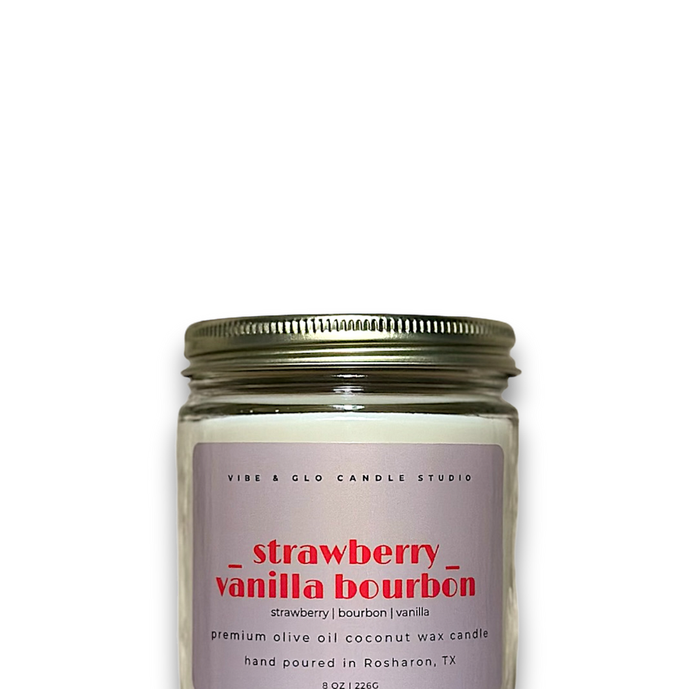 Strawberry Vanilla Bourbon Wood Wick Candle