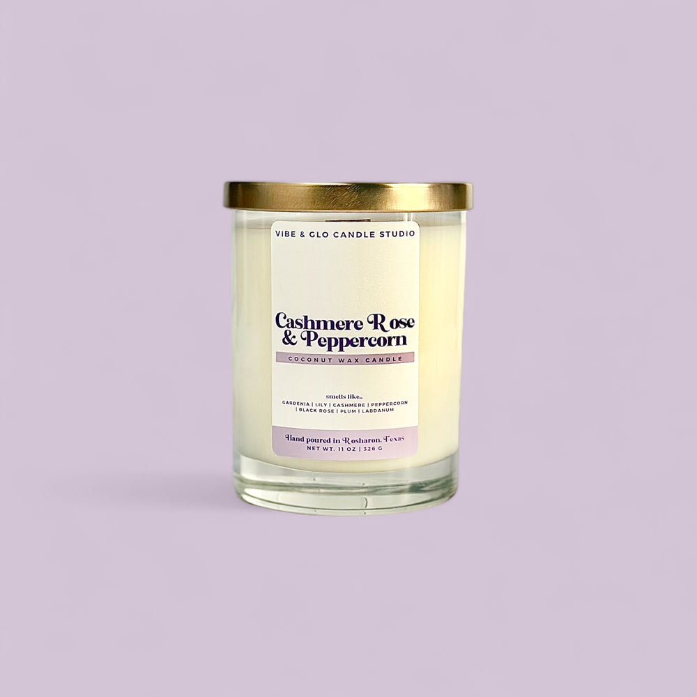 Cashmere Rose + Peppercorn Candle - Coconut Wax | Black Rose | Plum and Peppercorn Notes