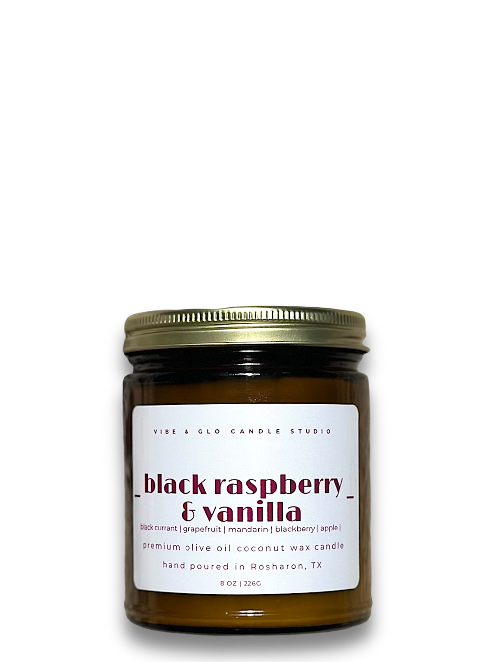 Black Raspberry & Vanilla Wood Wick Candle