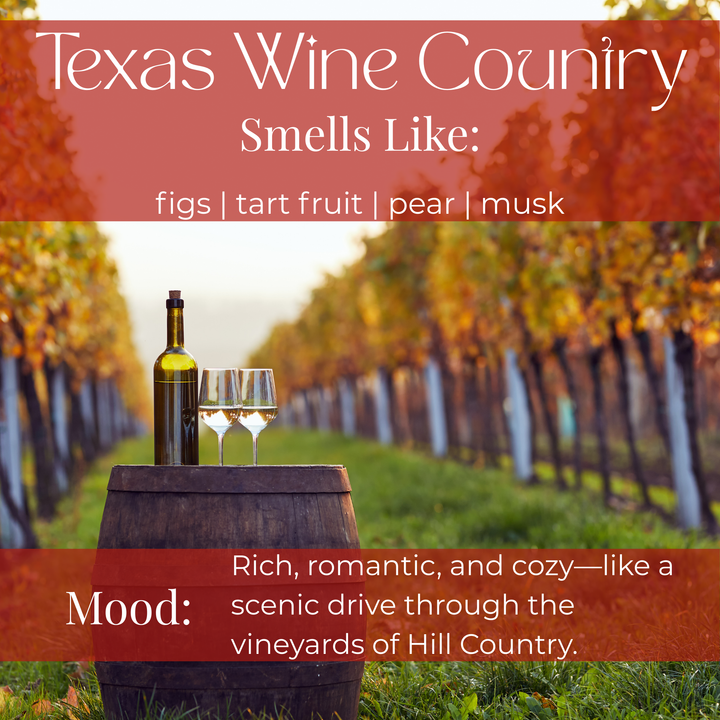 Texas Wine Country Wooden Wick Candle