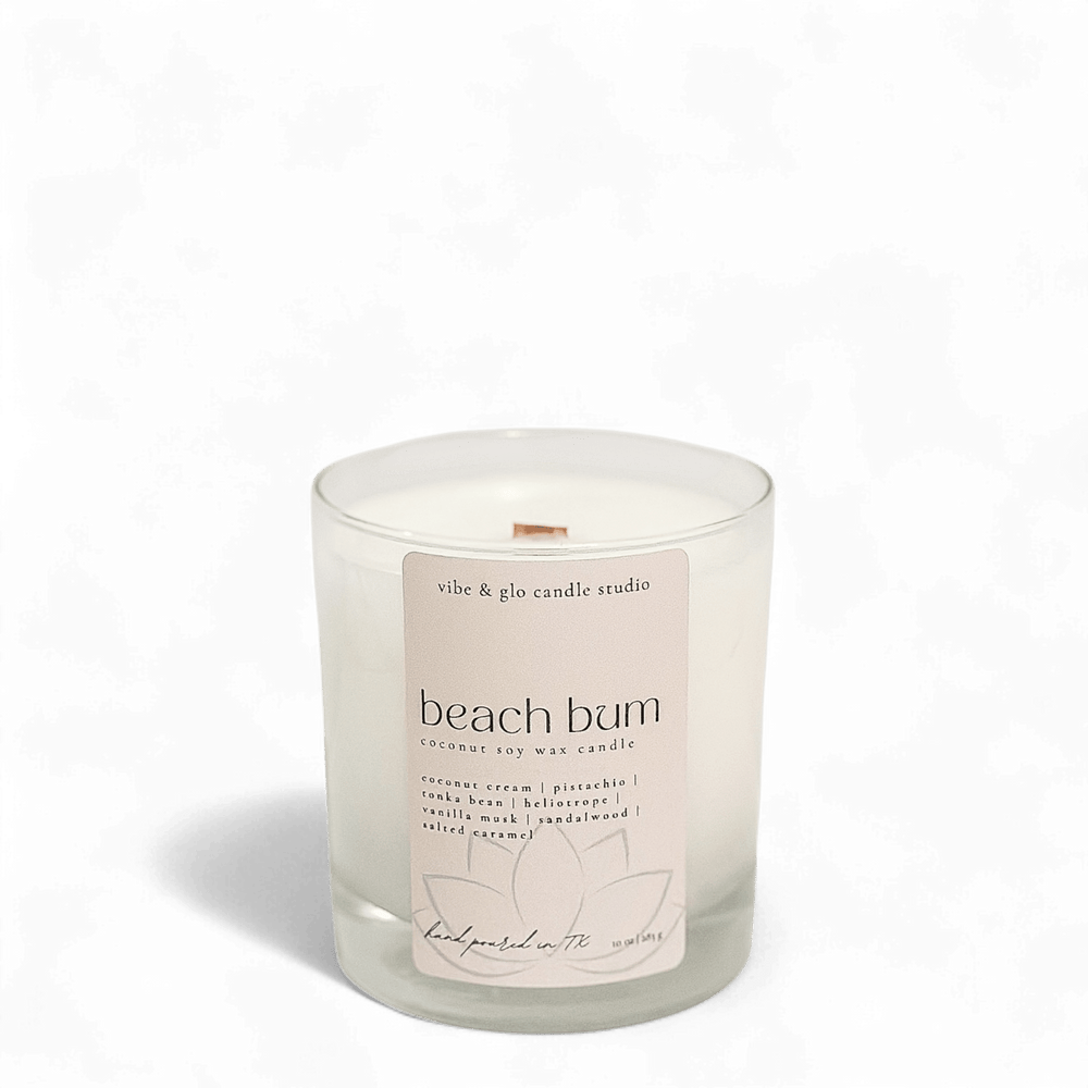 Beach Bum Coconut Soy Candle - Vibe & Glo Candle Studio