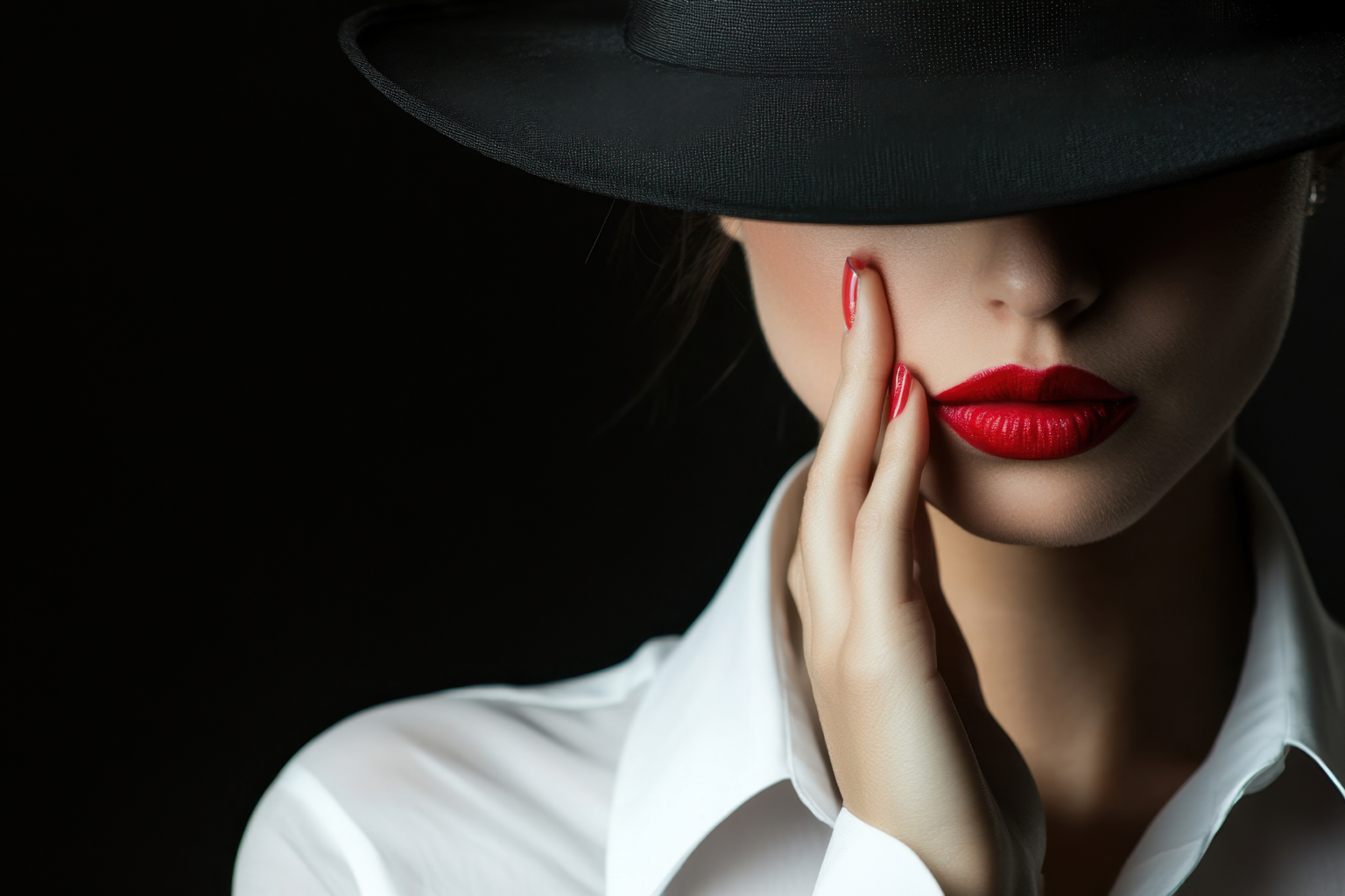 Elegant woman in dramatic lighting representing bold candle scents and rich, sophisticated home fragrance.