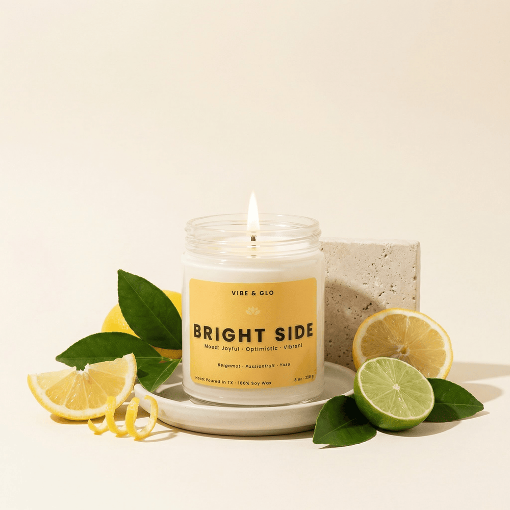 Bright Side – Yuzu & Bergamot Soy Candle | 8 oz - Vibe & Glo Candle Studio
