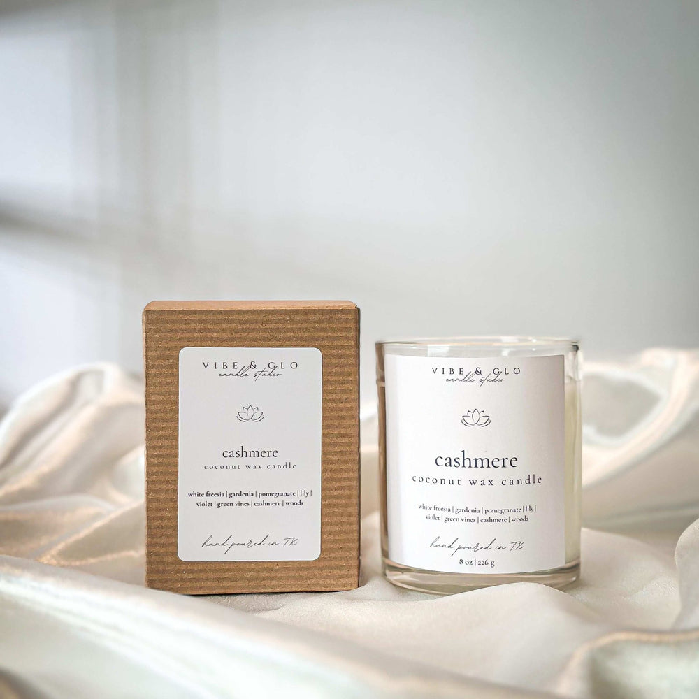 
                  
                    Cashmere Coconut Soy Candle - Vibe & Glo Candle Studio
                  
                