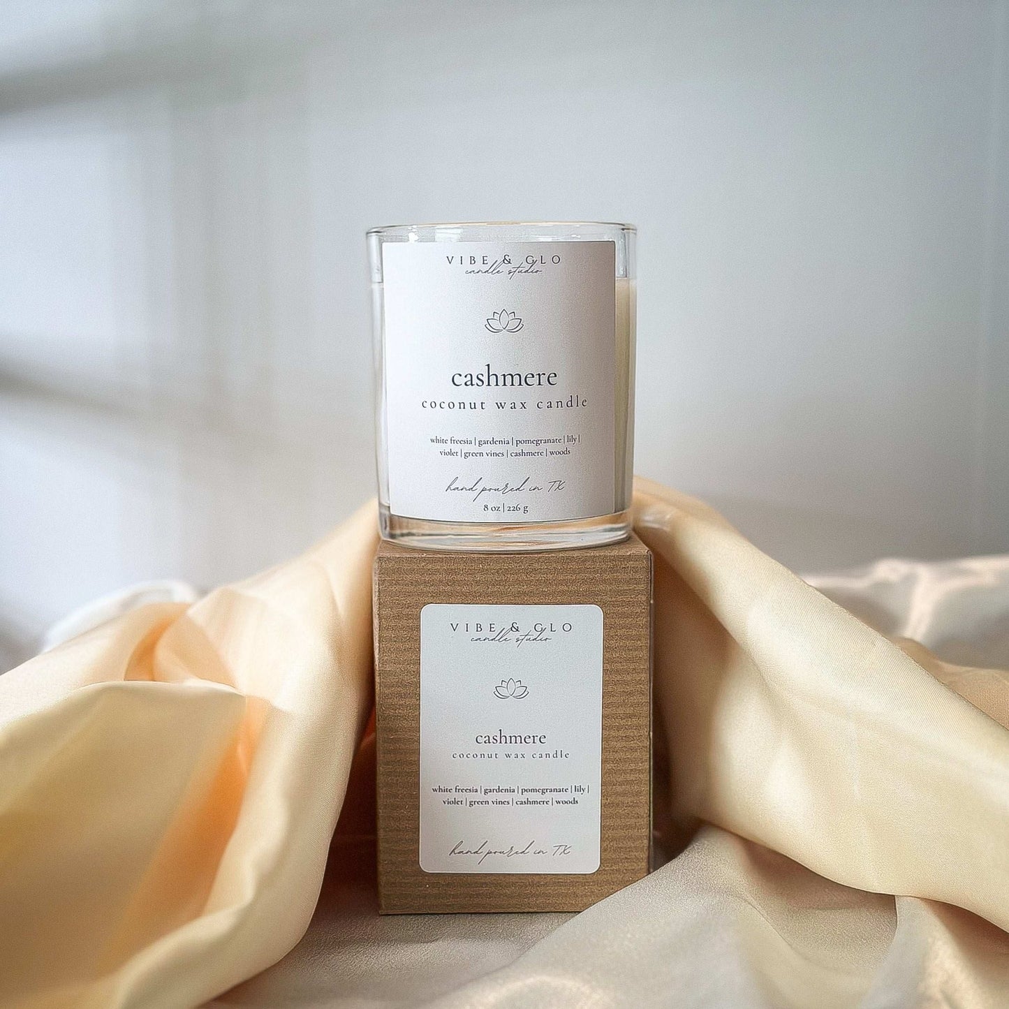 Cashmere Coconut Soy Candle - Vibe & Glo Candle Studio