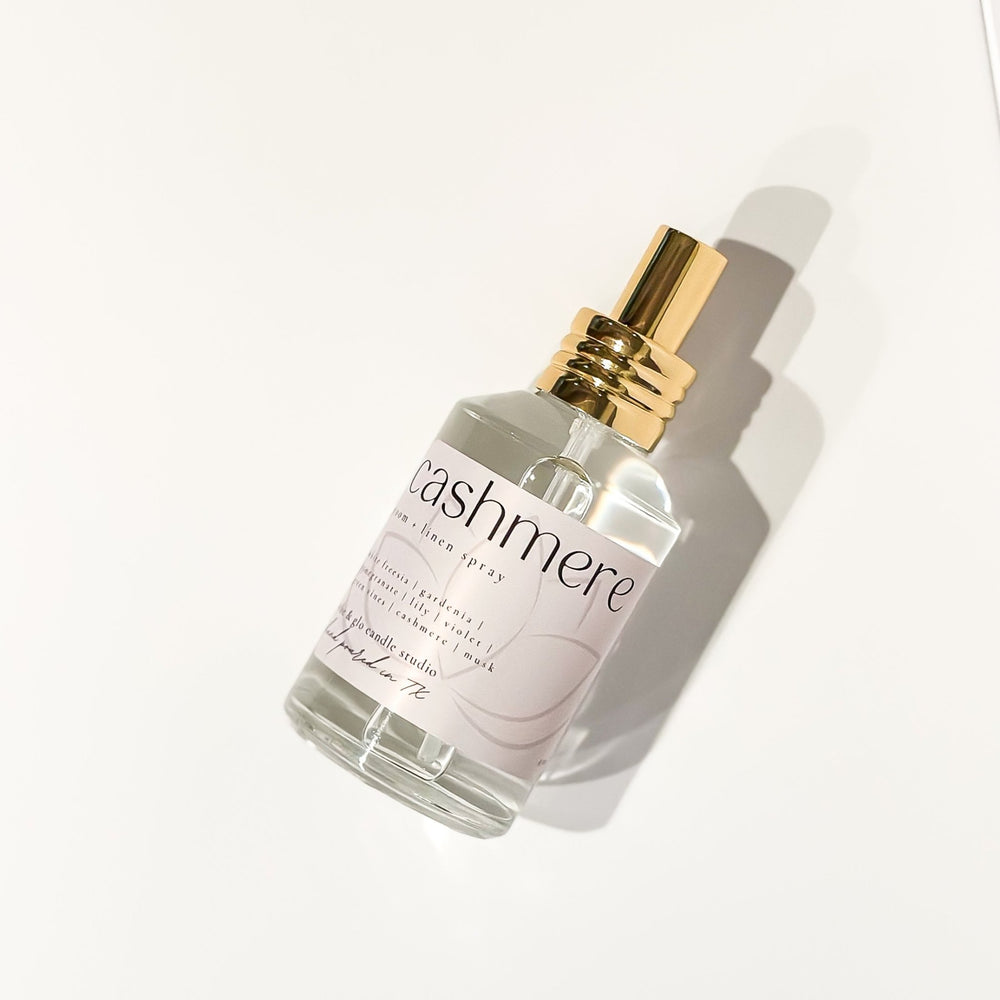 
                  
                    Cashmere Room & Linen Spray | 4 oz - Vibe & Glo Candle Studio
                  
                