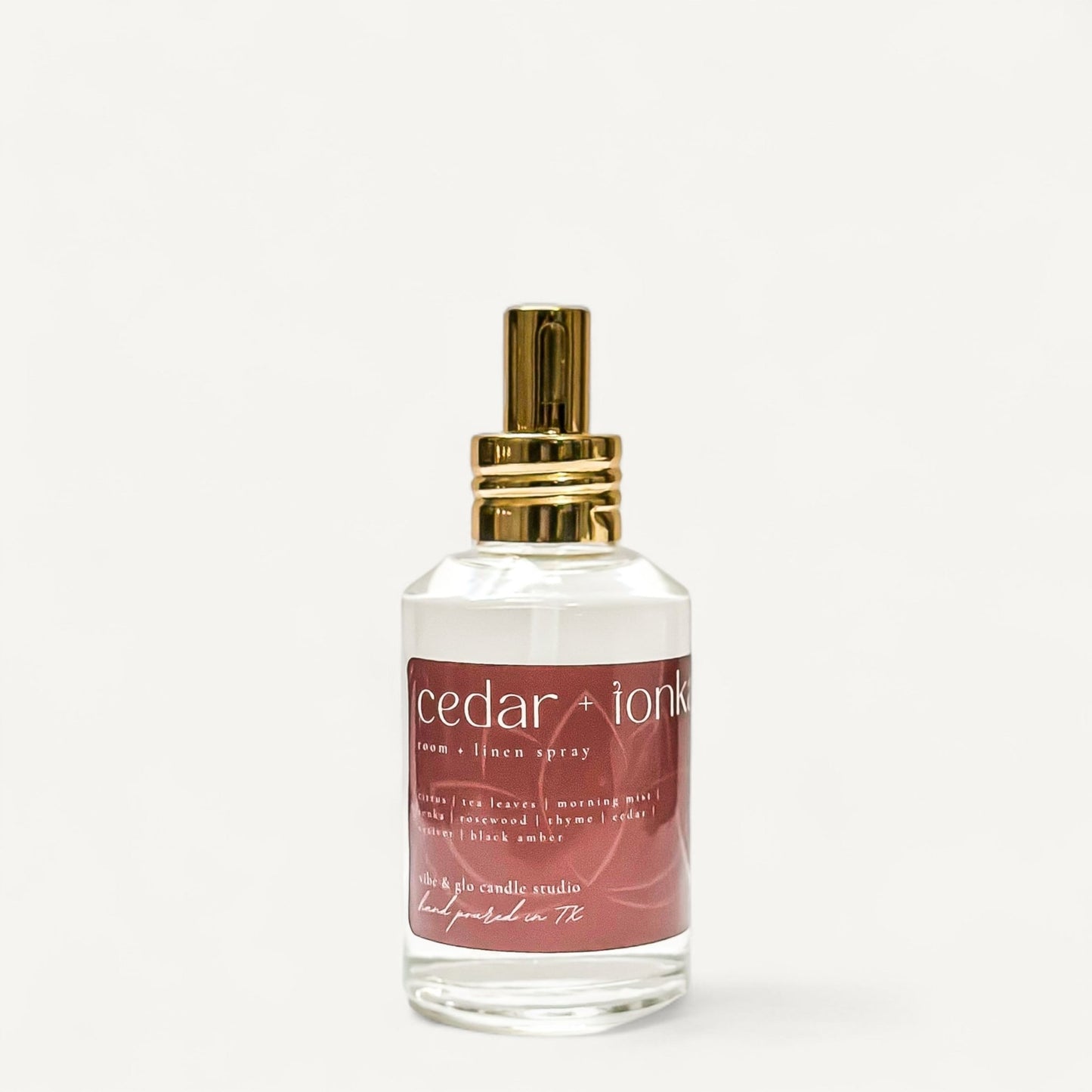 Cedar + Tonka – Room + Linen + Body Spray - Vibe & Glo Candle Studio