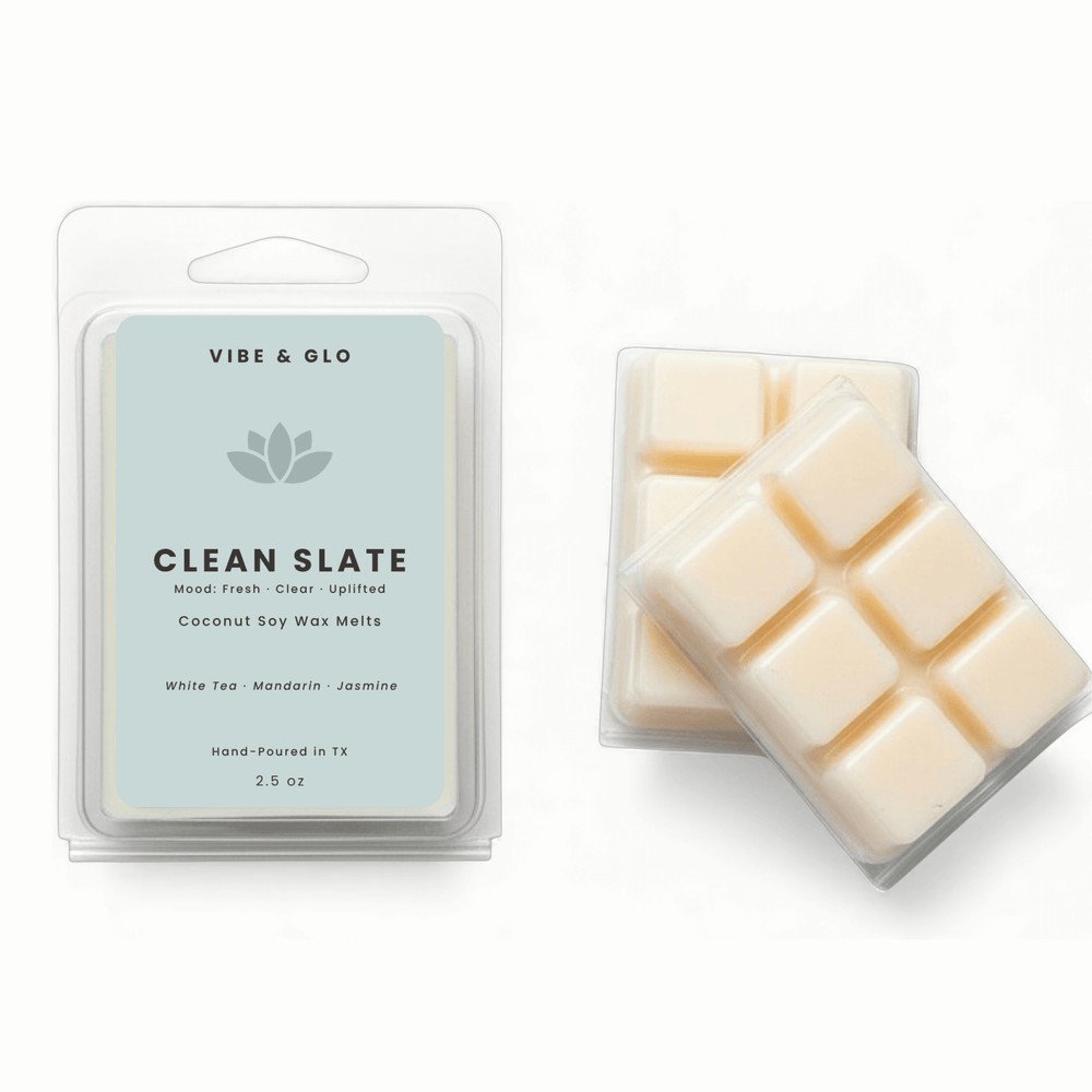 Clean Slate – White Tea & Jasmine Soy Wax Melts - Vibe & Glo Candle Studio
