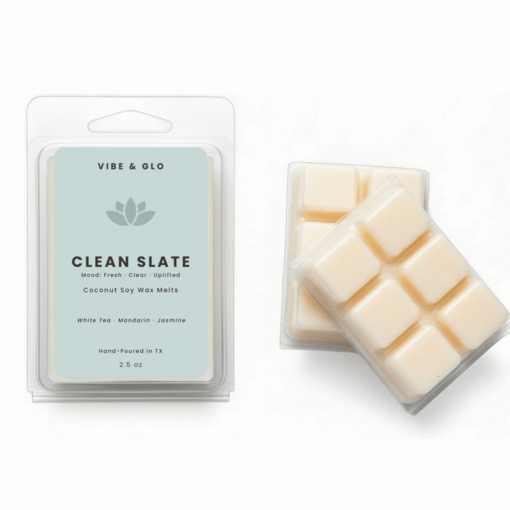 Clean Slate – White Tea & Jasmine Soy Wax Melts - Vibe & Glo Candle Studio