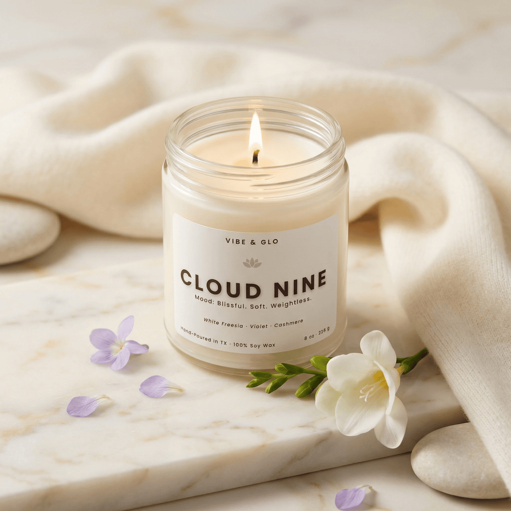 Cloud Nine – Cashmere Soy Candle - Vibe & Glo Candle Studio