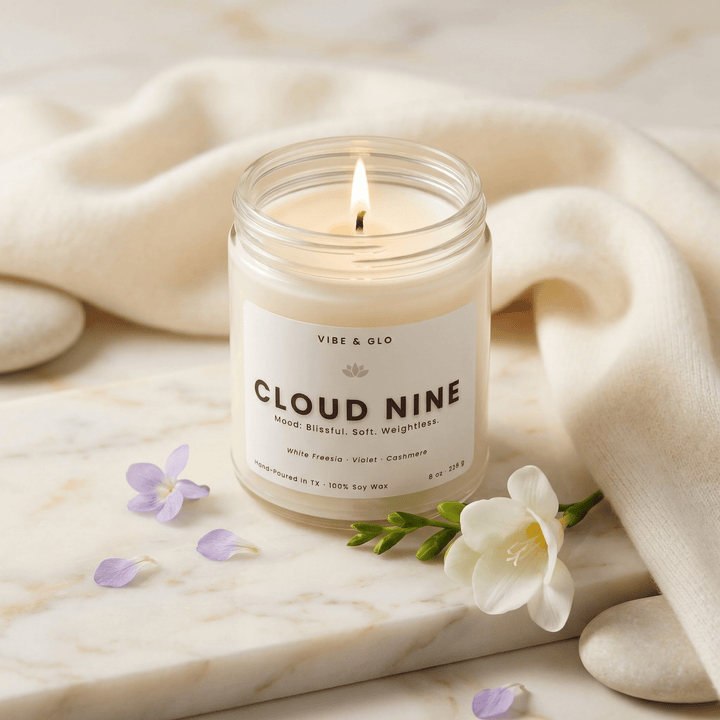Cloud Nine – Cashmere Soy Candle - Vibe & Glo Candle Studio
