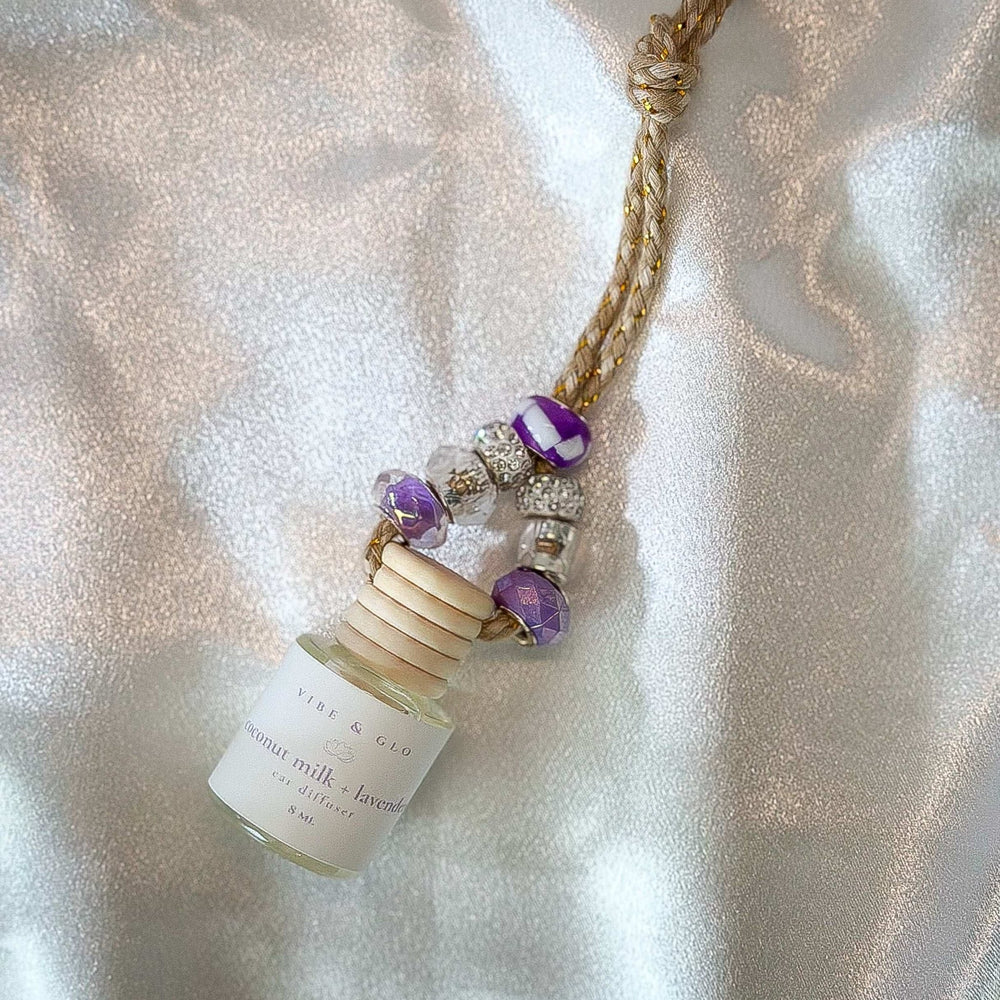 
                  
                    Coconut Milk + Lavender Car Diffuser | 8 ml - Vibe & Glo Candle Studio
                  
                