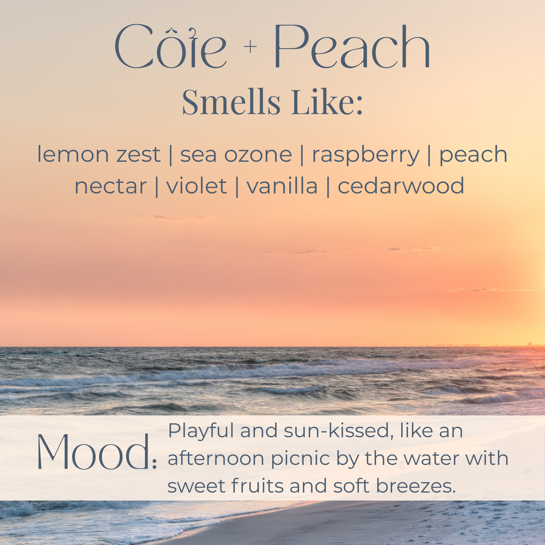 Côte + Peach Wooden Wick Candle