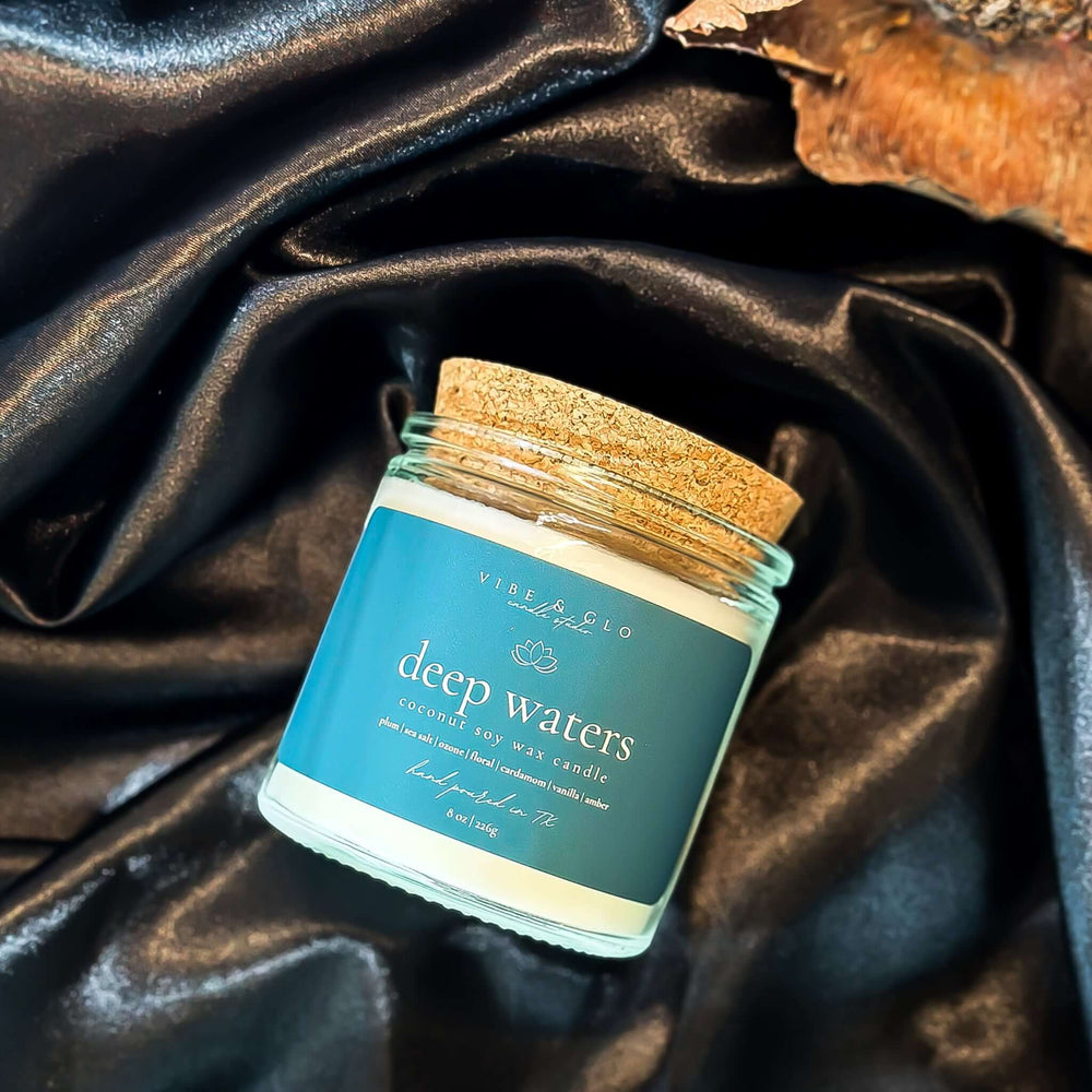 
                  
                    Deep Waters Coconut Soy Candle | 8 oz - Vibe & Glo Candle Studio
                  
                