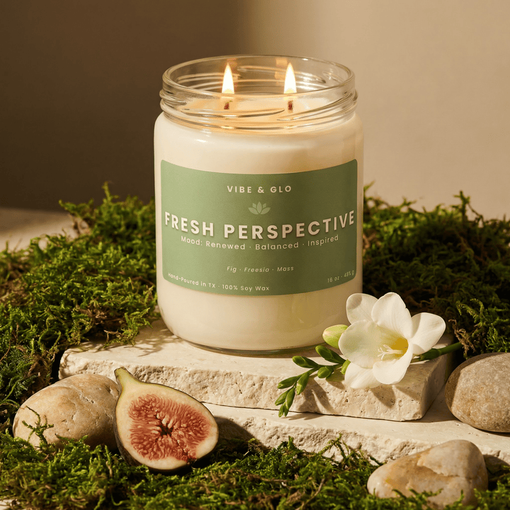 Fresh Perspective – Double Wick Fig & Freesia Soy Candle | 16 oz - Vibe & Glo Candle Studio