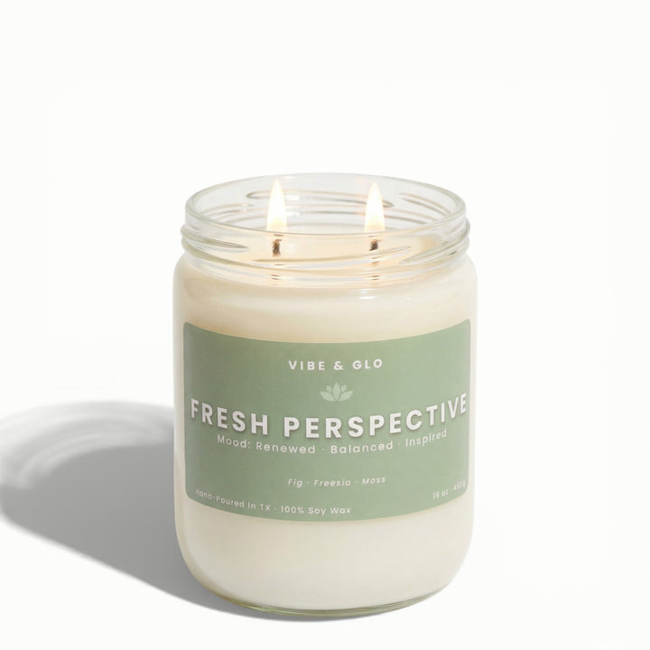 Fresh Perspective – Double Wick Fig & Freesia Soy Candle | 16 oz - Vibe & Glo Candle Studio