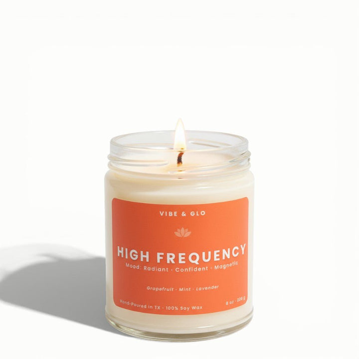 High Frequency – Grapefruit & Mint Soy Candle - Vibe & Glo Candle Studio