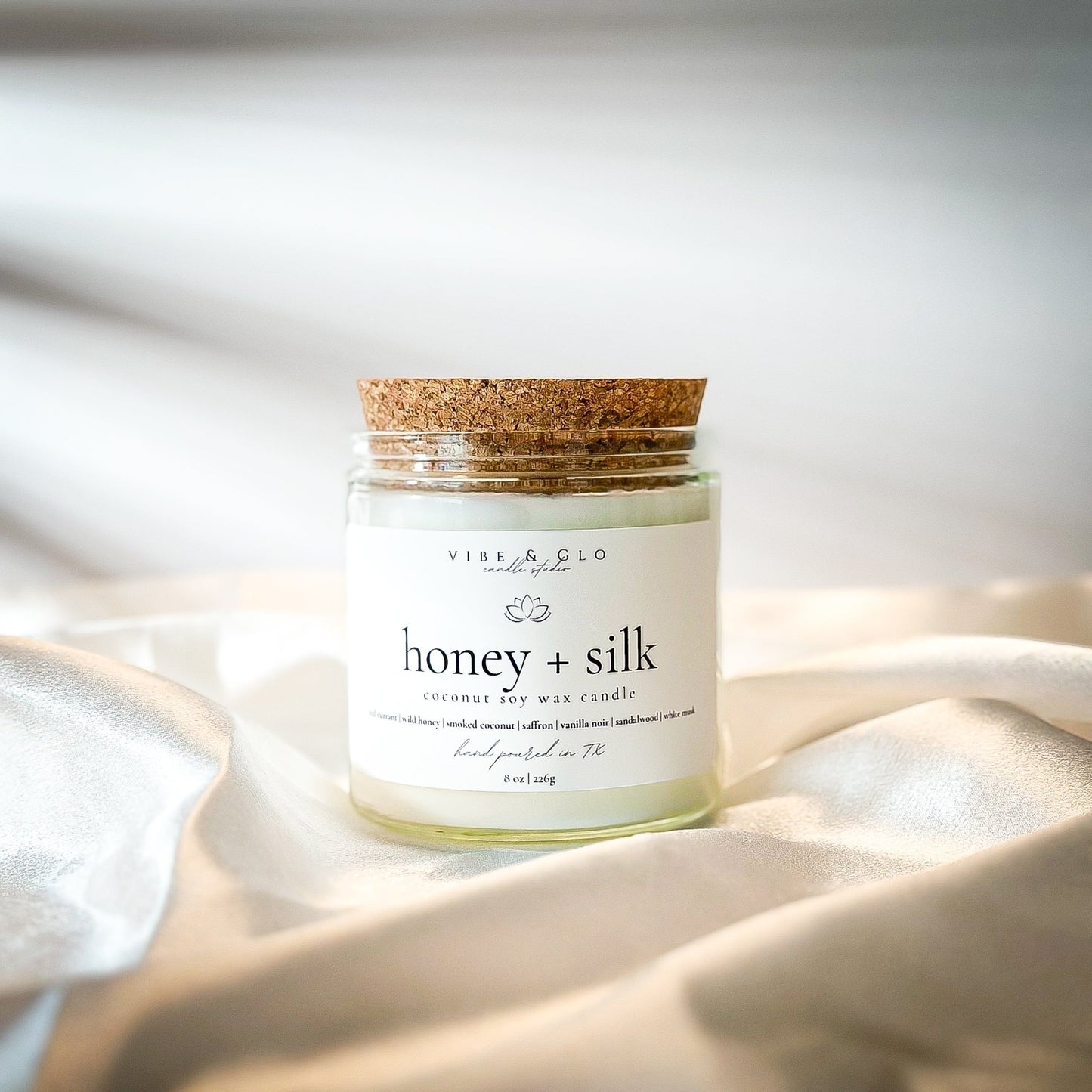 Honey + Silk Coconut Soy Candle - Vibe & Glo Candle Studio