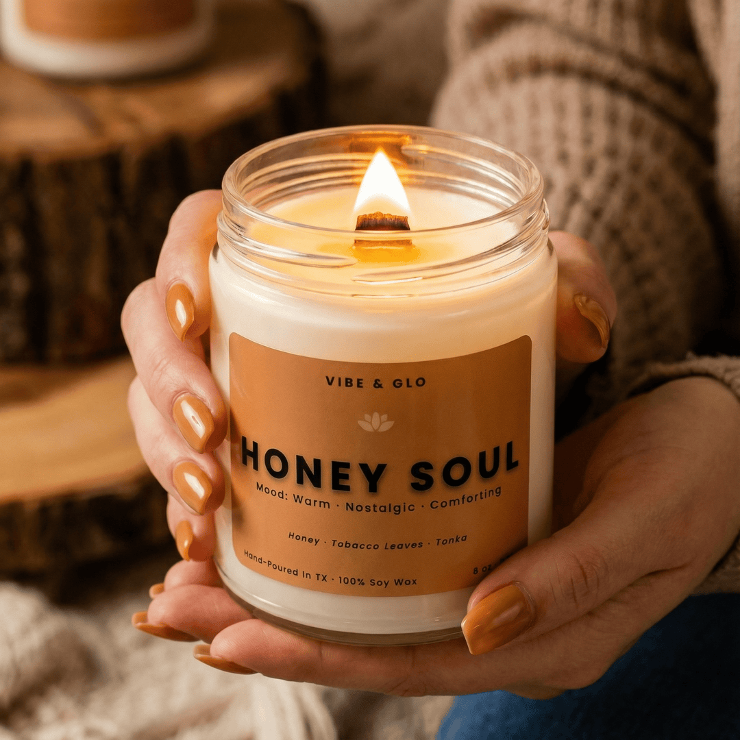 Honey Soul – Honey & Tobacco Soy Candle - Vibe & Glo Candle Studio