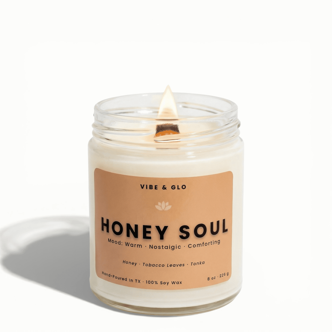 Honey Soul – Honey & Tobacco Soy Candle - Vibe & Glo Candle Studio
