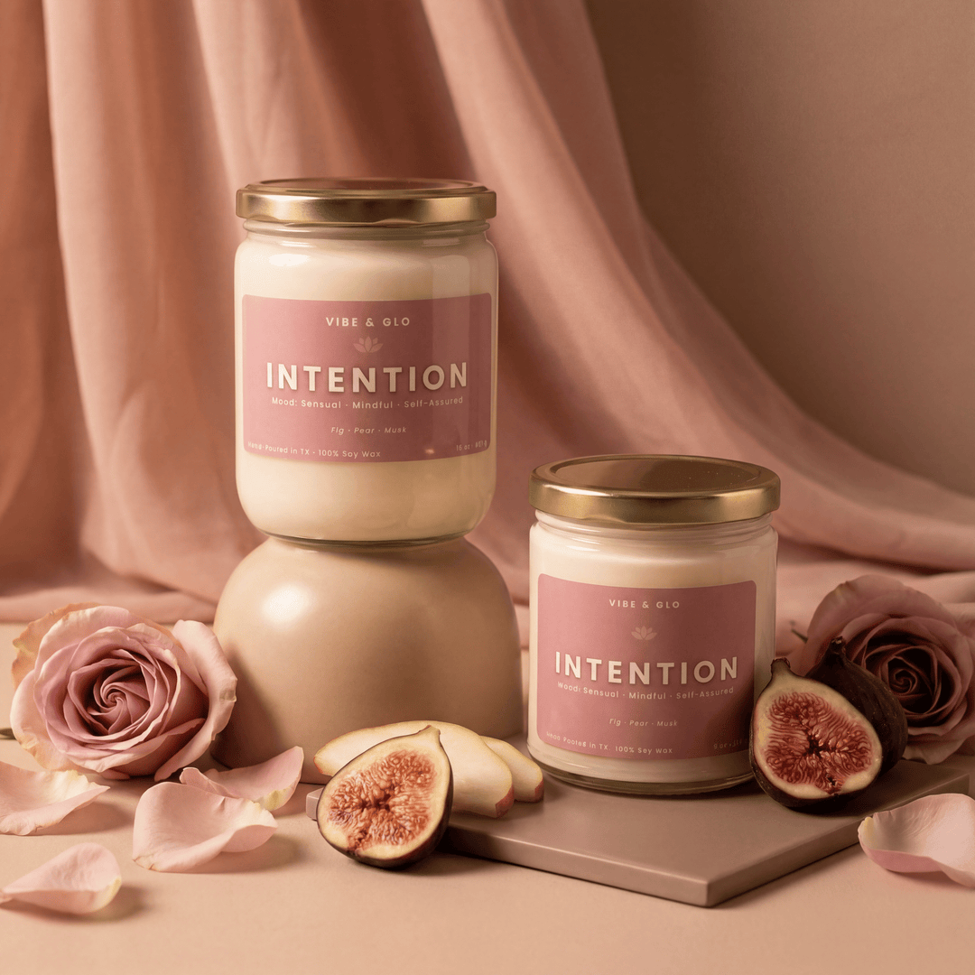 Intention – Fig & Pear Soy Candle - Vibe & Glo Candle Studio