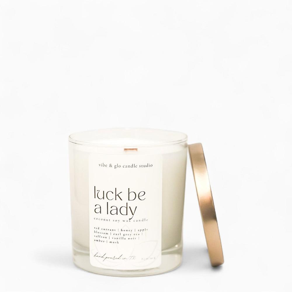 Luck Be a Lady Coconut Soy Candle - Vibe & Glo Candle Studio