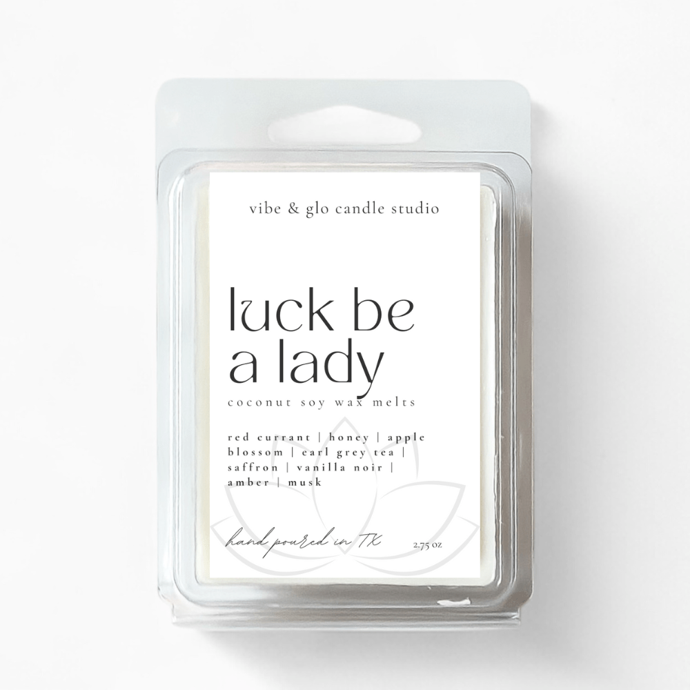Luck Be a Lady Wax Melts – Sophisticated Red Currant, Saffron & Vanilla Scent - Vibe & Glo Candle Studio