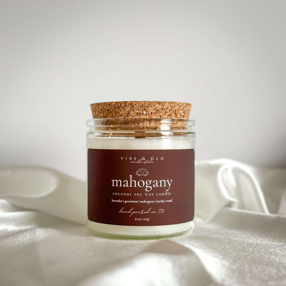 Mahogany Coconut Soy Candle | 8 oz - Vibe & Glo Candle Studio