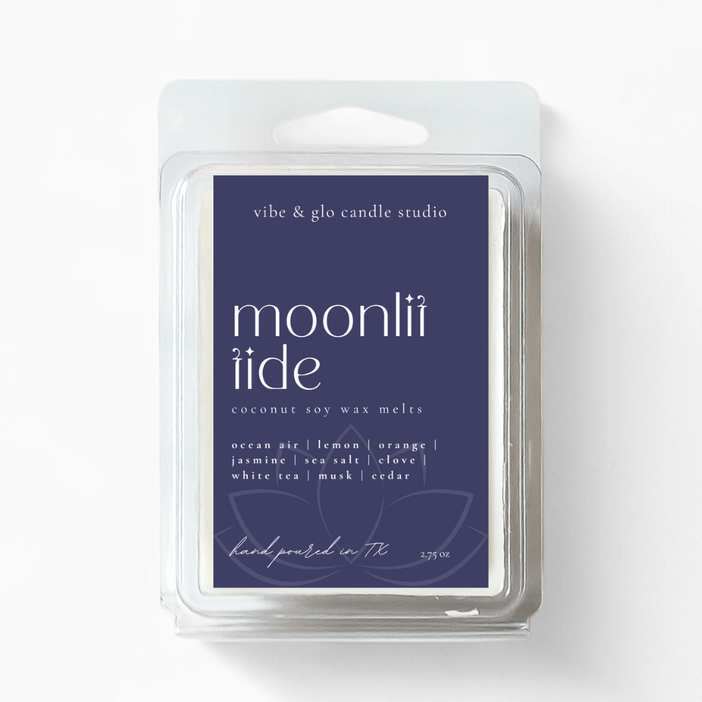 Moonlit Tide Wax Melts – Oceanic & Clean Scent - Vibe & Glo Candle Studio