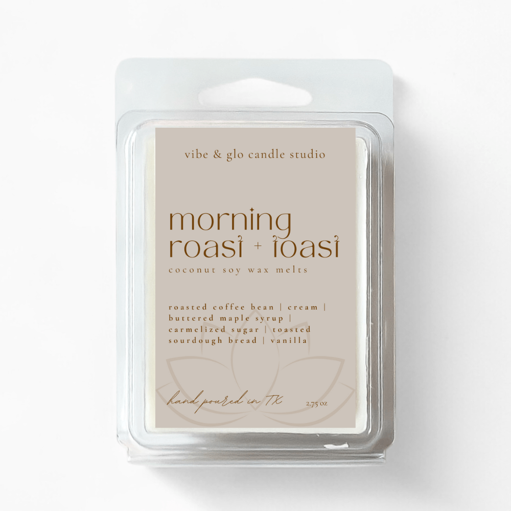 Morning Roast + Toast Wax Melts – Coffee & Maple Scent - Vibe & Glo Candle Studio