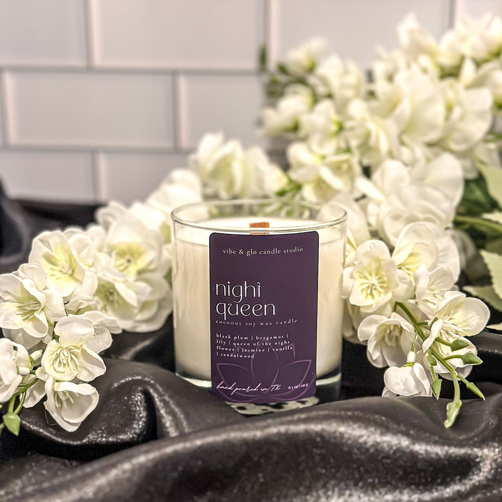 
                  
                    Night Queen Coconut Soy Candle - Vibe & Glo Candle Studio
                  
                