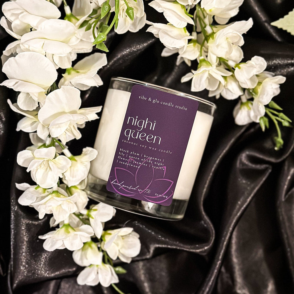 
                  
                    Night Queen Coconut Soy Candle - Vibe & Glo Candle Studio
                  
                