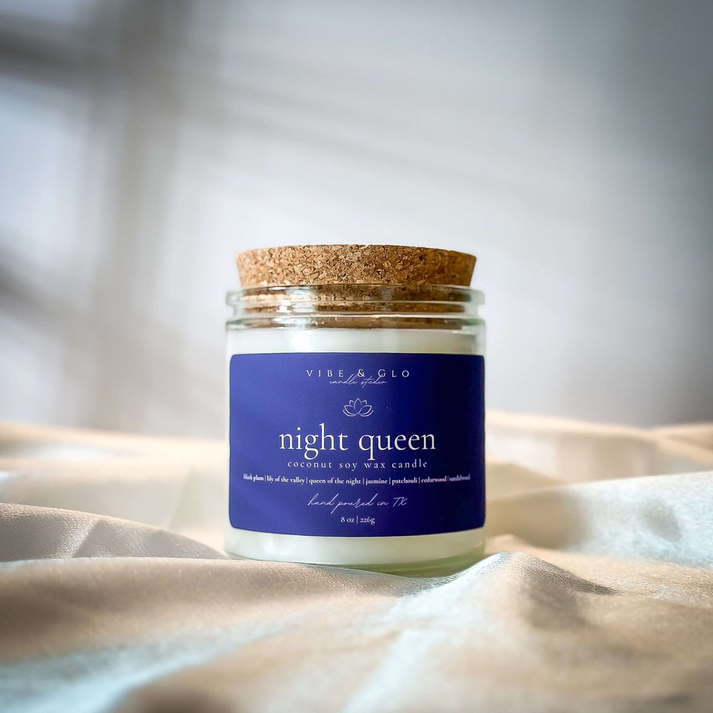 Night Queen Coconut Soy Candle | 8 oz - Vibe & Glo Candle Studio