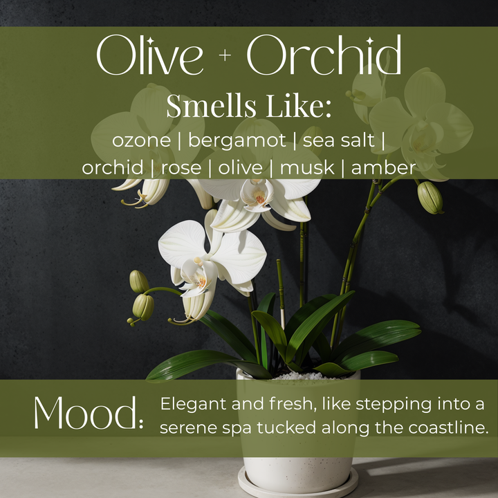 Olive + Orchid Wooden Wick Candle