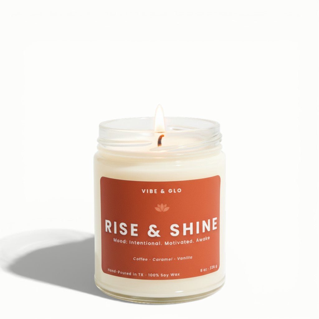 Rise & Shine – Coffee & Vanilla Soy Candle - Vibe & Glo Candle Studio