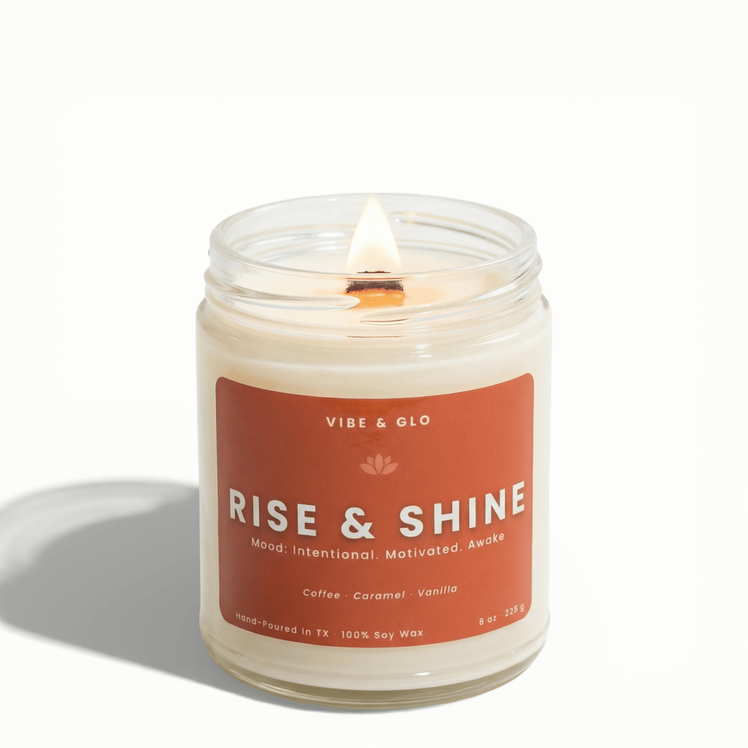 Rise & Shine – Coffee & Vanilla Soy Candle - Vibe & Glo Candle Studio