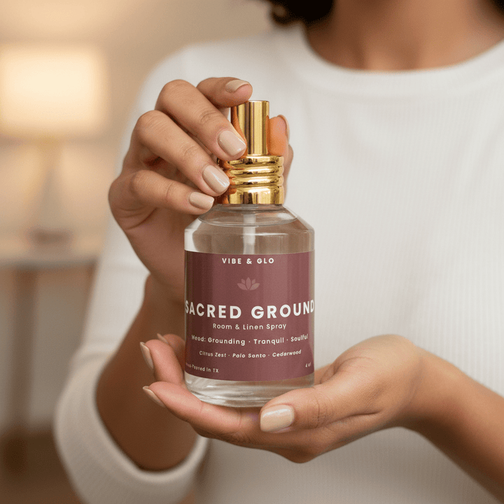 Sacred Ground – Citrus Zest & Palo Santo Room Spray - Vibe & Glo Candle Studio