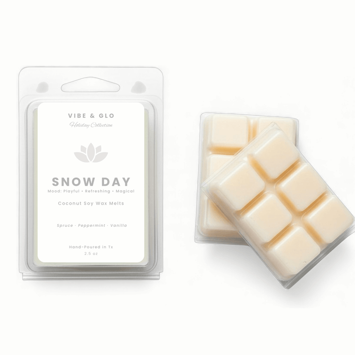 Snow Day Wax Melts | Spruce, Peppermint, Vanilla Scent - Vibe &amp; Glo Candle Studio