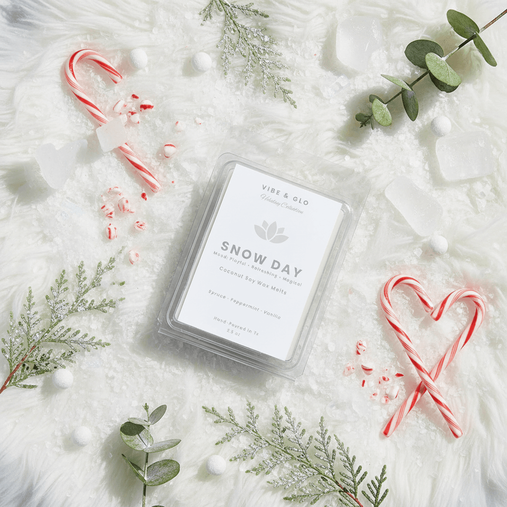 Snow Day Wax Melts | Spruce, Peppermint, Vanilla Scent - Vibe & Glo Candle Studio