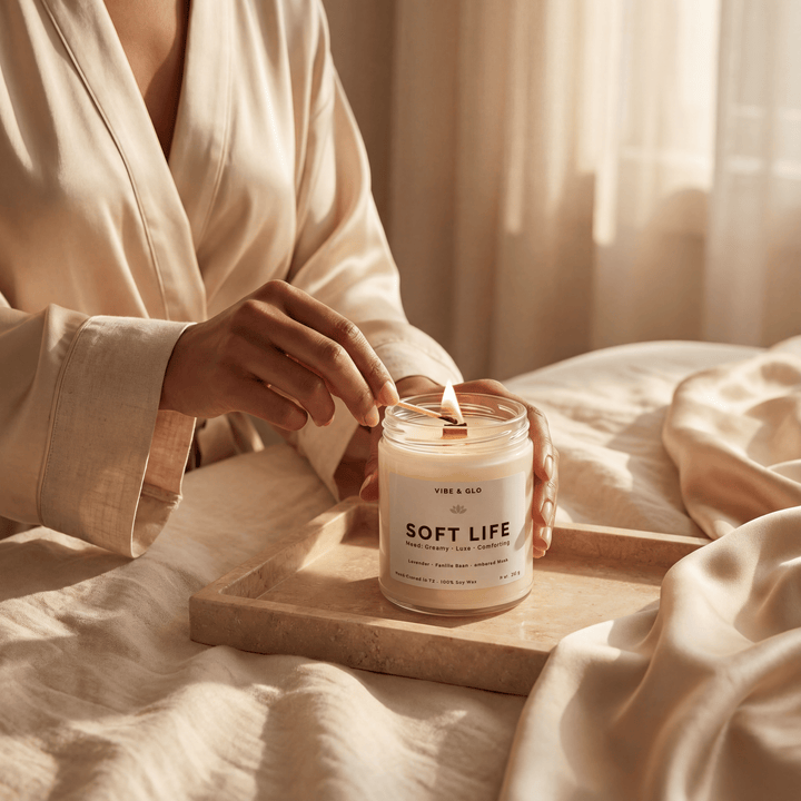 Soft Life - Lavender & Vanilla Soy Candle - Vibe & Glo Candle Studio