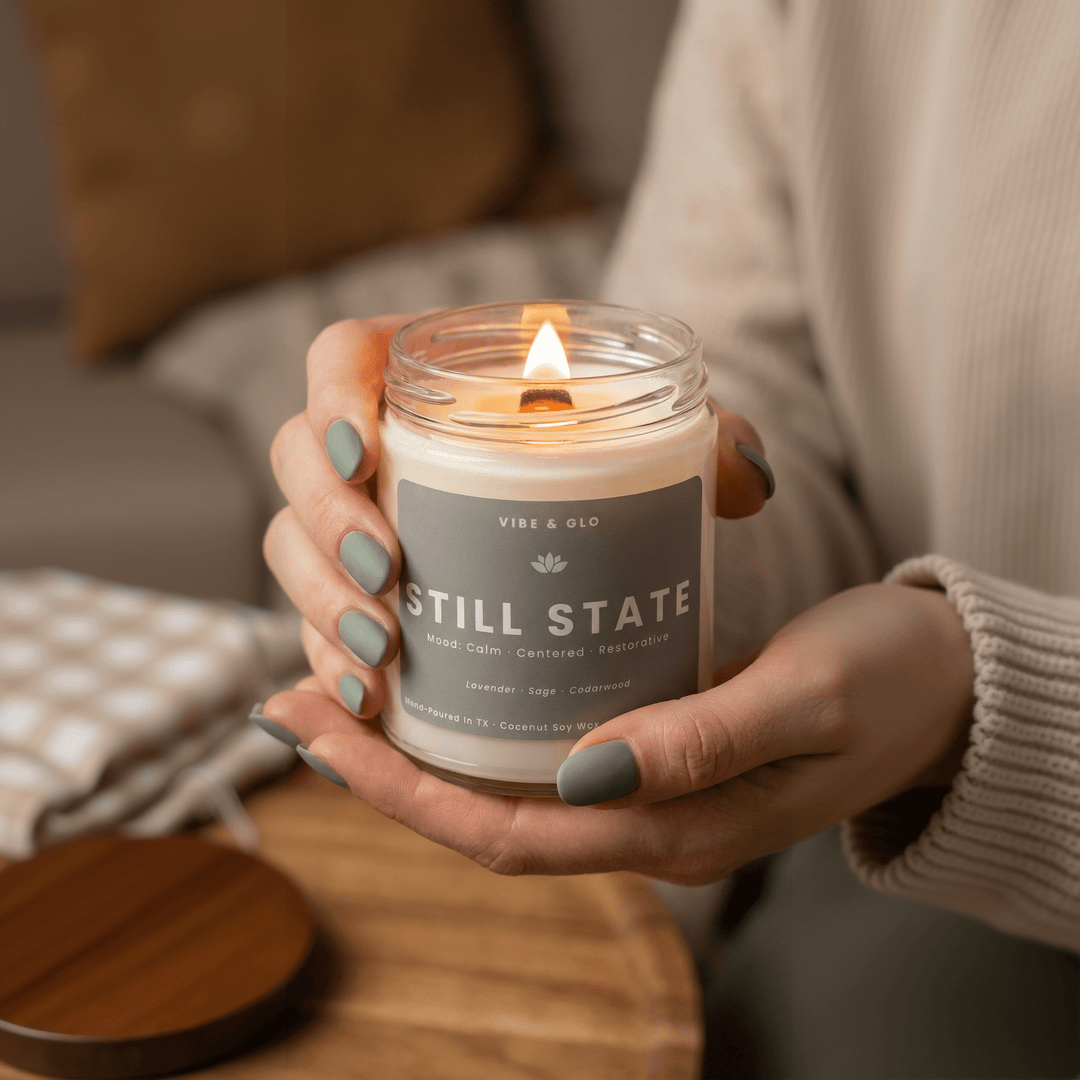 Still State – Lavender & Sage Soy Candle - Vibe & Glo Candle Studio