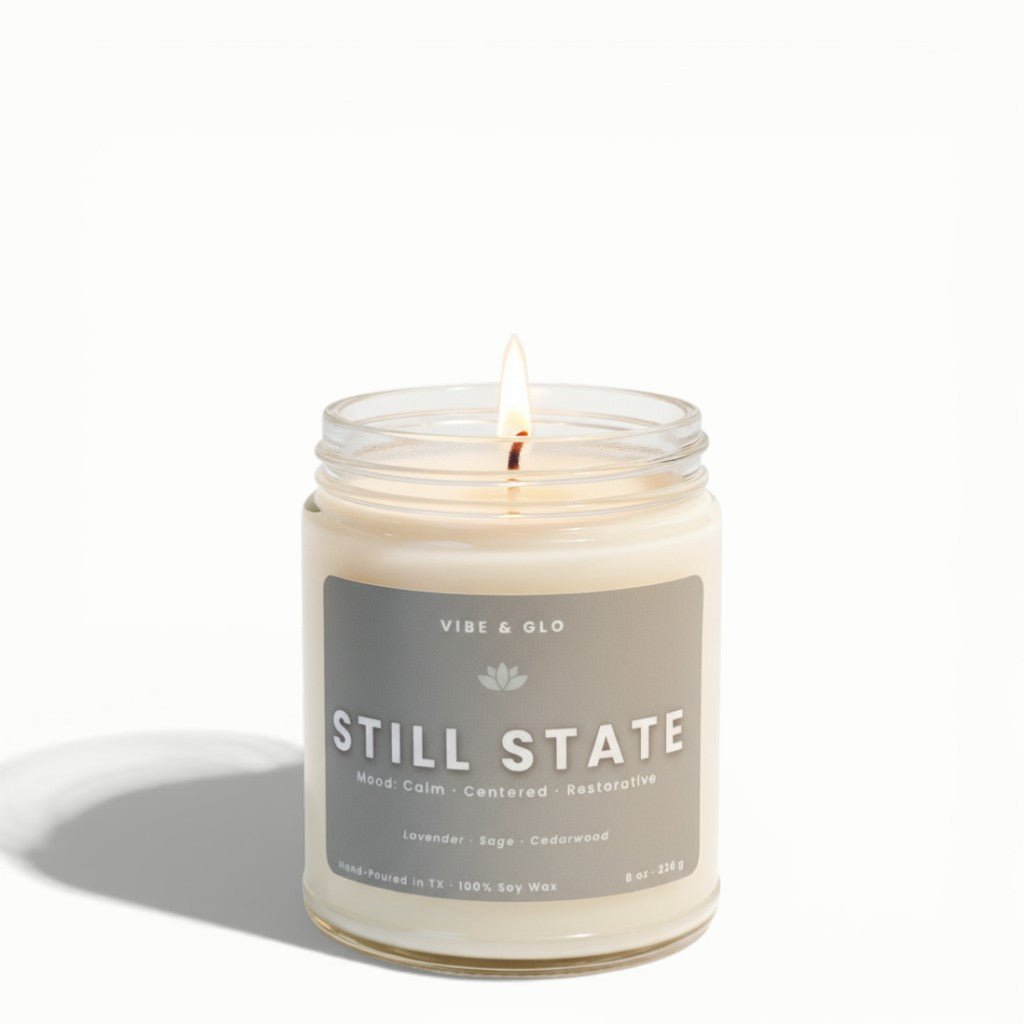Still State – Lavender & Sage Soy Candle - Vibe & Glo Candle Studio