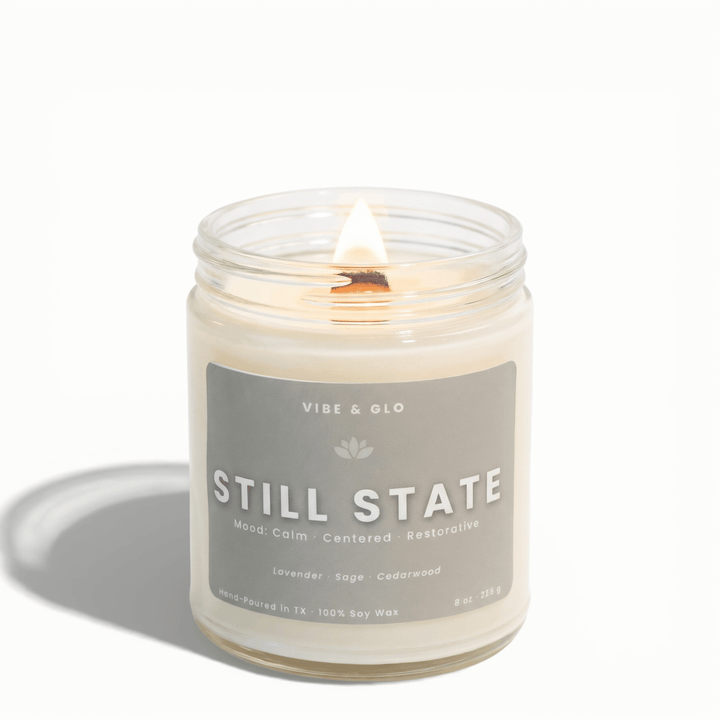 Still State – Lavender & Sage Soy Candle - Vibe & Glo Candle Studio