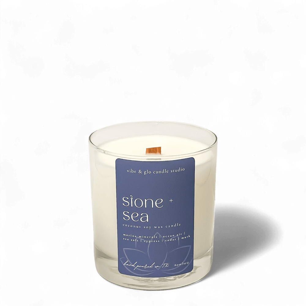 
                  
                    Stone + Sea Coconut Soy Candle | 8.5 oz - Vibe & Glo Candle Studio
                  
                