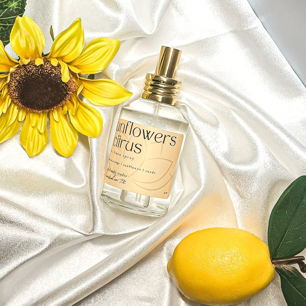 
                  
                    Sunflowers + Citrus Room & Linen Spray - Vibe & Glo Candle Studio
                  
                