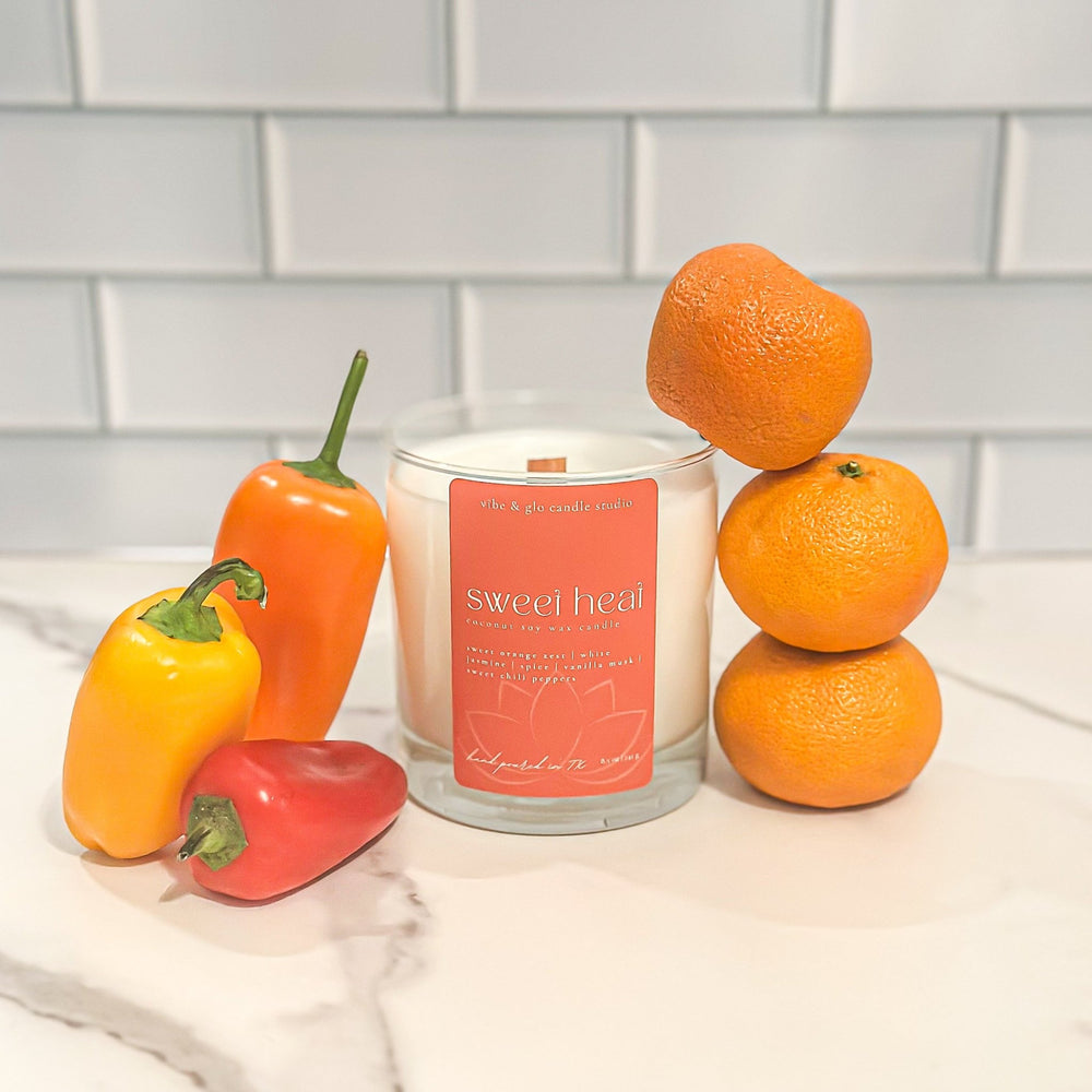 
                  
                    Sweet Heat Coconut Soy Candle - Vibe & Glo Candle Studio
                  
                