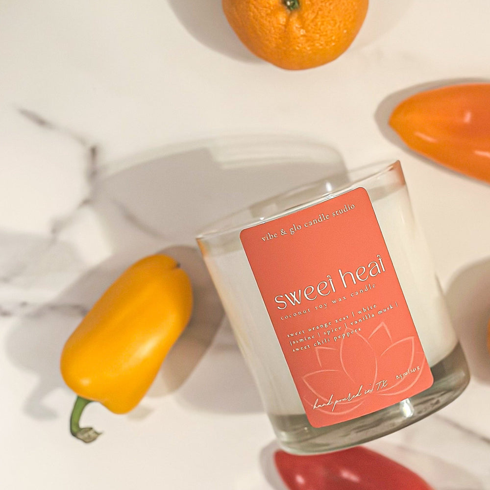 
                  
                    Sweet Heat Coconut Soy Candle - Vibe & Glo Candle Studio
                  
                