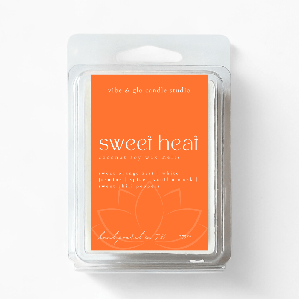 Sweet Heat Wax Melts – Sweet Orange & Chili Pepper Scent - Vibe & Glo Candle Studio
