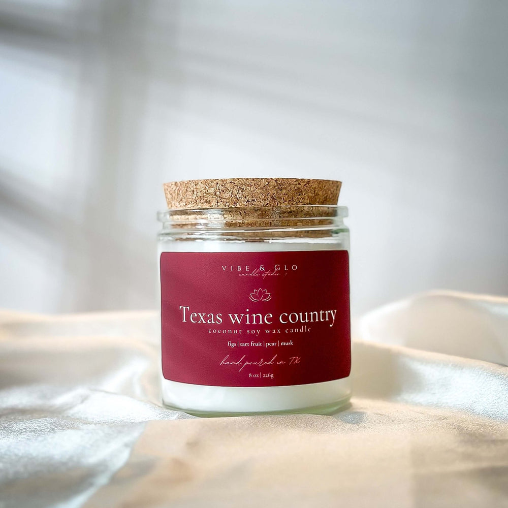 Texas Wine Country Coconut Soy Candle | 8 oz - Vibe & Glo Candle Studio