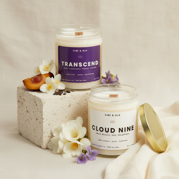Elevated Floral Candle Bundle – Transcend + Cloud Nine | 8oz Soy Wax Candles
